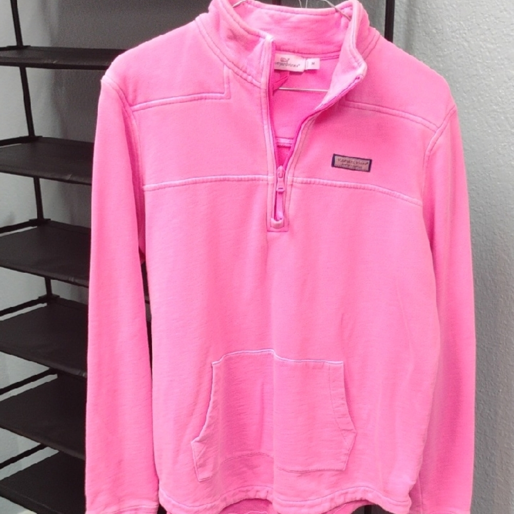 Vineyard Vines Bright Pink Half-Zip Sweatshirt